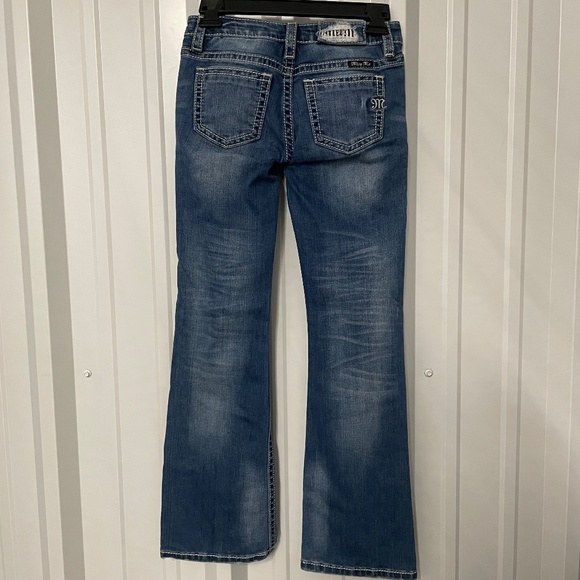 Miss Me Girls Mid Rise Distressed Medium Wash Bootcut Jeans Size 12 - Picture 5 of 8
